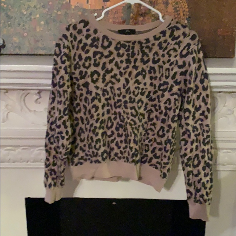 Leopard Jcrew crew sweater.